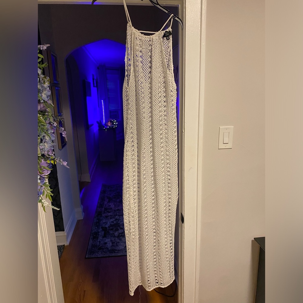 VICI | white crochet swim cover up M